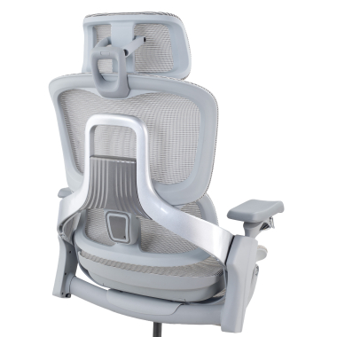silla ergonomica blanco gris silla ergonomica zenmax aluminio reposapies malla brazos regulables 4d doble soporte lumbar reposacabezas reposapies extensible 16