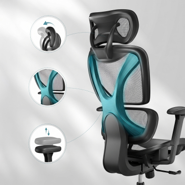 silla ergonomica negro velstrom malla brazos regulables 3d doble soporte lumbar reposacabezas 9