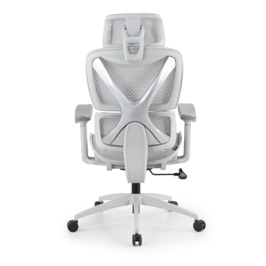 silla ergonomica blanco gris velstrom malla brazos regulables 3d doble soporte lumbar reposacabezas 7