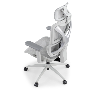 silla ergonomica blanco gris velstrom malla brazos regulables 3d doble soporte lumbar reposacabezas 14