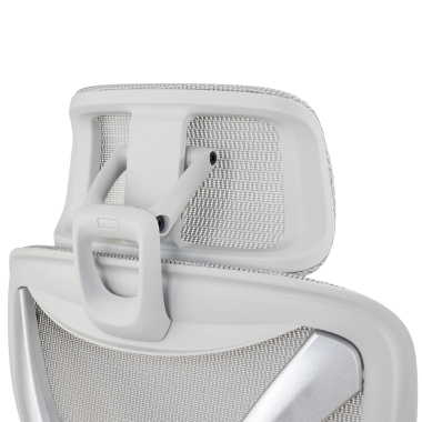 silla ergonomica blanco gris velstrom malla brazos regulables 3d doble soporte lumbar reposacabezas 15
