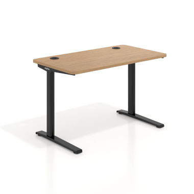 mesa de oficina negro red oak estructura blanca 1
