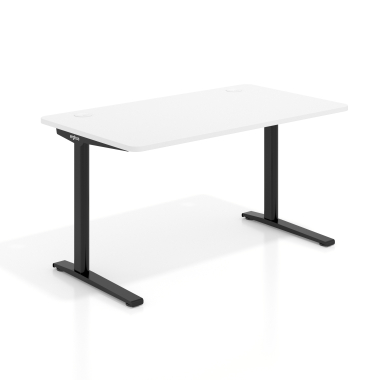 mesa de oficina negro warm white estructura blanca 1