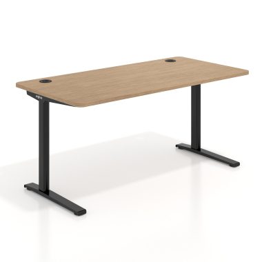 mesa de oficina negro red oak estructura blanca 1