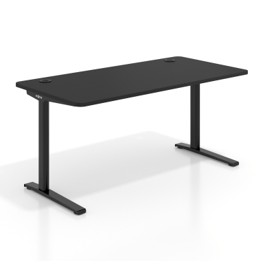 mesa de oficina negro pure black estructura blanca 1