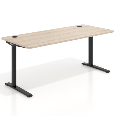 mesa de oficina negro flax oak estructura blanca 1