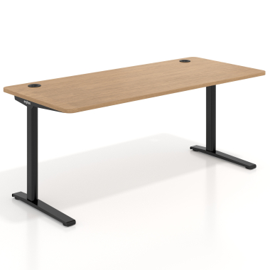 mesa de oficina negro red oak estructura blanca 1
