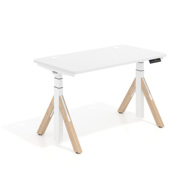 escritorio elevable blanco warm white erghos nature 1