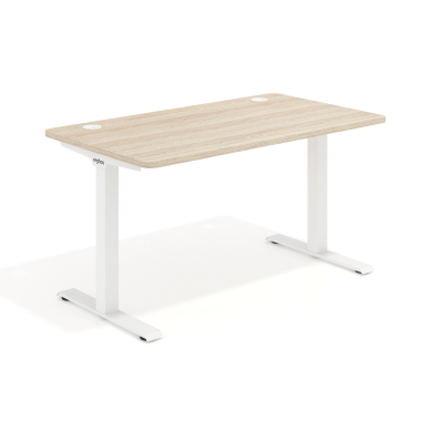 mesa de oficina blanco flax oak estructura blanca 1