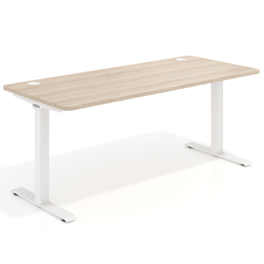mesa de oficina blanco flax oak estructura blanca 1