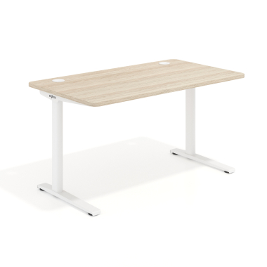 mesa de oficina blanco flax oak estructura blanca 1