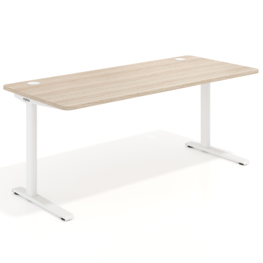 mesa de oficina blanco flax oak estructura blanca 1