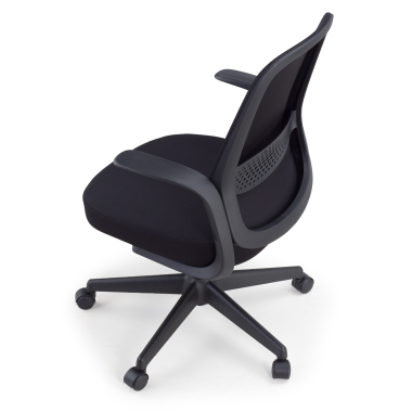 silla giratoria negro respaldo de red malla brazos fijos 9