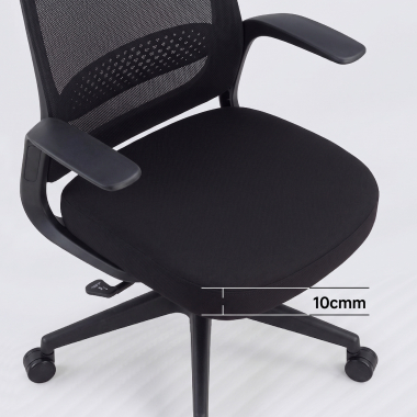 silla giratoria negro respaldo de red malla brazos fijos 12