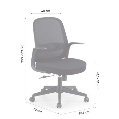 silla giratoria negro respaldo de red malla brazos fijos 13