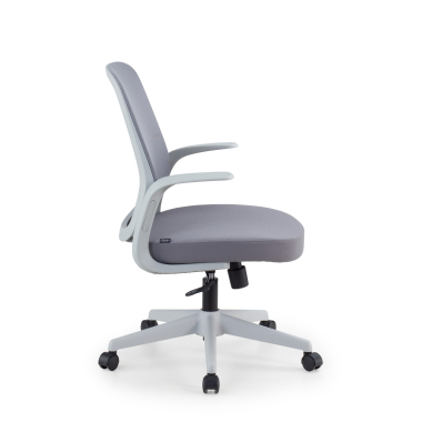 silla giratoria gris respaldo de red malla brazos fijos 4