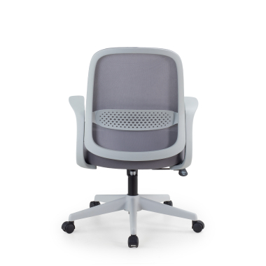 silla giratoria gris respaldo de red malla brazos fijos 6