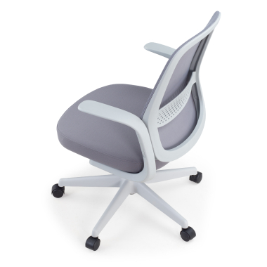 silla giratoria gris respaldo de red malla brazos fijos 7
