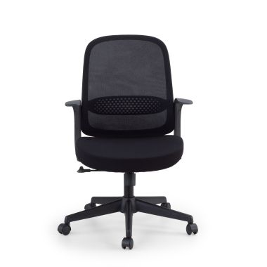 silla giratoria negro respaldo de red malla brazos fijos 3