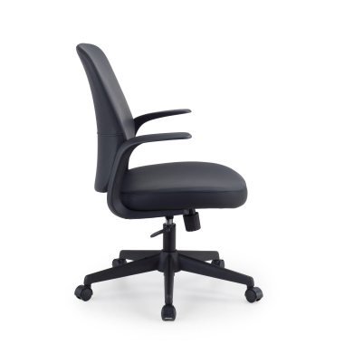 silla giratoria negro respaldo ecopiel piel sintetica brazos fijos 3