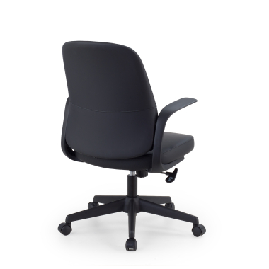 silla giratoria negro respaldo ecopiel piel sintetica brazos fijos 8