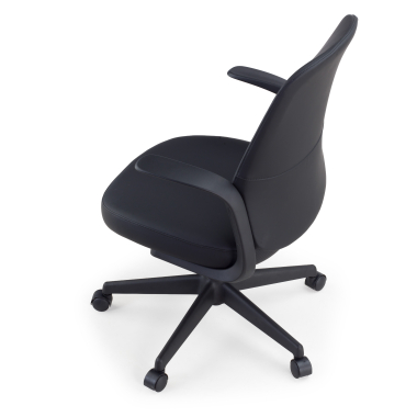 silla giratoria negro respaldo ecopiel piel sintetica brazos fijos 9