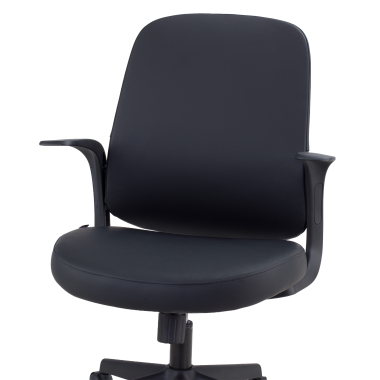 silla giratoria negro respaldo ecopiel piel sintetica brazos fijos 5