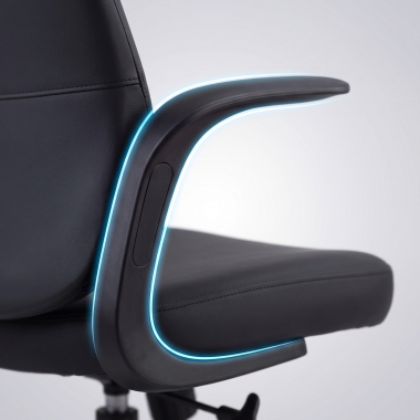 silla giratoria negro respaldo ecopiel piel sintetica brazos fijos 10