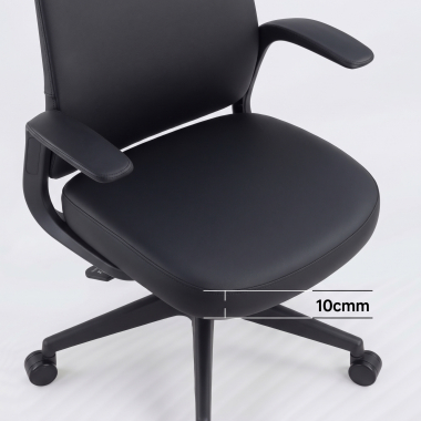 silla giratoria negro respaldo ecopiel piel sintetica brazos fijos 11