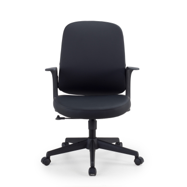 silla giratoria negro respaldo ecopiel piel sintetica brazos fijos 4