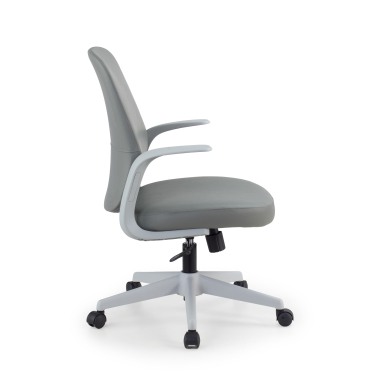silla giratoria gris respaldo ecopiel piel sintetica brazos fijos 4