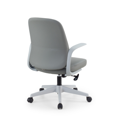 silla giratoria gris respaldo ecopiel piel sintetica brazos fijos 8