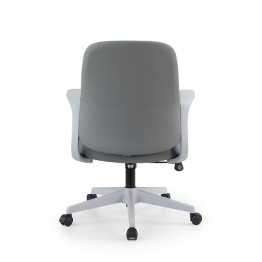 silla giratoria gris respaldo ecopiel piel sintetica brazos fijos 5