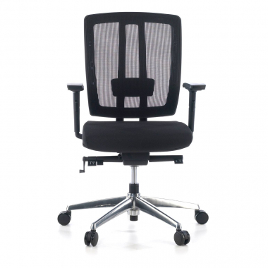 silla teletrabajo negro sin reposacabezas tapizada malla brazos moviles soporte lumbar 4