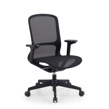 silla oficina de diseno negro muse malla brazos regulables 3d 1