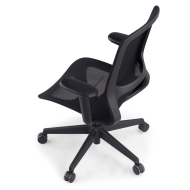 silla oficina de diseno negro muse malla brazos regulables 3d 8