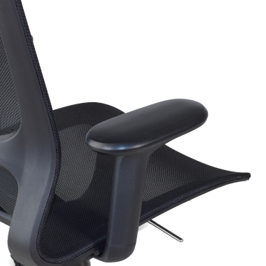 silla oficina de diseno negro muse malla brazos regulables 3d 5