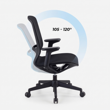 silla oficina de diseno negro muse malla brazos regulables 3d 9