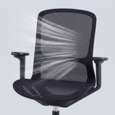 silla oficina de diseno negro muse malla brazos regulables 3d 10