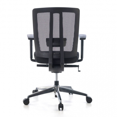 silla teletrabajo negro sin reposacabezas tapizada malla brazos moviles soporte lumbar 7