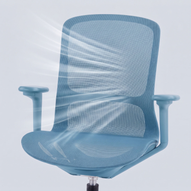 silla oficina de diseno azul muse malla brazos regulables 3d 10
