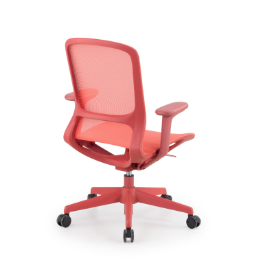 silla oficina de diseno rojo muse malla brazos regulables 3d 8