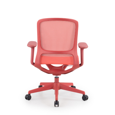 silla oficina de diseno rojo muse malla brazos regulables 3d 6