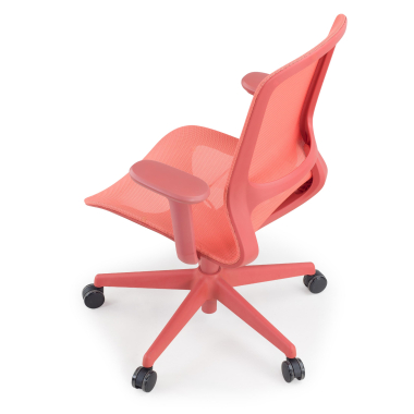 silla oficina de diseno rojo muse malla brazos regulables 3d 9