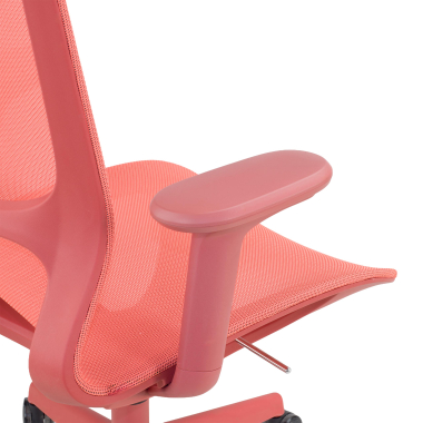silla oficina de diseno rojo muse malla brazos regulables 3d 7