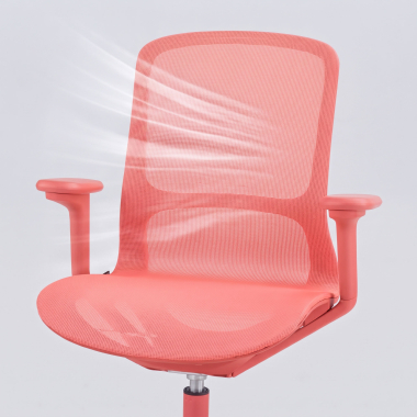 silla oficina de diseno rojo muse malla brazos regulables 3d 11