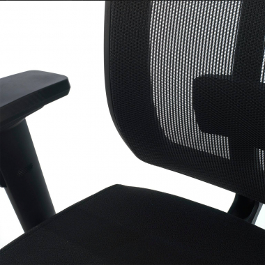 silla teletrabajo negro sin reposacabezas tapizada malla brazos moviles soporte lumbar 6