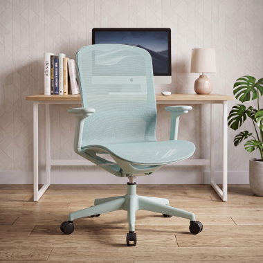 silla oficina de diseno verde muse malla brazos regulables 3d 2