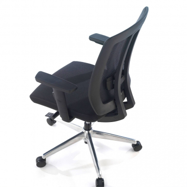 silla teletrabajo negro sin reposacabezas tapizada malla brazos moviles soporte lumbar 5