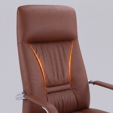 sillon de direccion marron armani piel natural brazos fijos 12